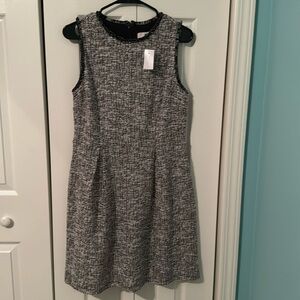 LOFT Black and white shift dress with pockets